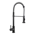 GPT-PDFMB01-Stylish Matte Black Finish Single Handle Pulldown Sprayer Kitchen Faucet, 1.8 GPM, Spring Pulldown Sprayer with Turbo Spray Setting