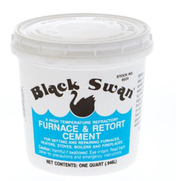 HB-06026 Black Swan® 1/2 Gal. Furnace & Retort Cement, Used for setting & repairing furnaces, boilers, stoves & heaters. Fireproof &amp; acid proof.