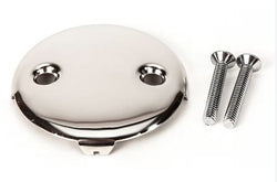 HB-0626056-2-Hole Chrome Plated Blank Face Plate for Trip Waste, Screws Included (C2291)