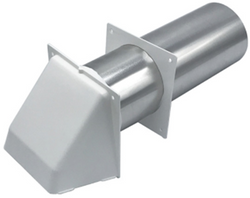 HB-0811005-4" White Plastic Hood Only For Vent Kit