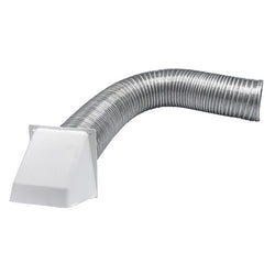 HB-0811104-4"x 8ft. Dryer Vent Kit with Corrugated Metal Hose &amp; Plastic White Hood