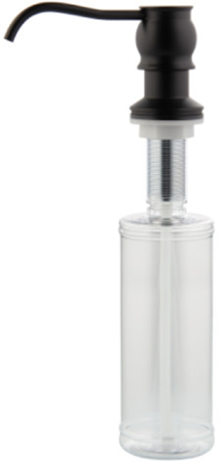 HB-1554037-(#K3) SOAP DISPENSER MATTE BLACK FINISH 11.8 oz NO-DRIP BRASS PUMP