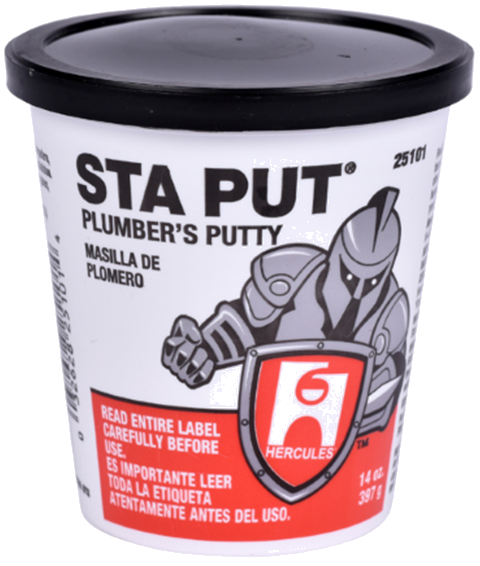 HB-25-101 Hercules® 14oz. Sta Put® Plumber's Putty. Superior grade of plumber's putty. Flexible, stretchable compound; molds easily.