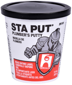 HB-25-101 Hercules® 14oz. Sta Put® Plumber's Putty. Superior grade of plumber's putty. Flexible, stretchable compound; molds easily.