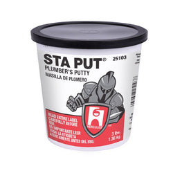 HB-25-103 Hercules® 3 Lb. Sta Put® Plumber's Putty. Superior grade of plumber's putty. Flexible, stretchable compound; molds easily.