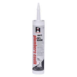 HB-25-676 Hercules® 10.1oz. White Plumbers Caulk - Silicone™ Cartridge. High-quality 100% pure professional grade sealant. Tack-free in 30 minutes; completely cured in 24 hours.
