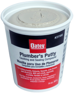 HB-31166 Oatey® 14oz. Plumber's Putty. Fixture setting compound for setting frames, faucets, strainer baskets, etc.