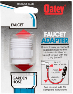 HB-33444-(#K3) Oatey® Drain Flusher Faucet Adapter, Attaches to Standard 3/4" Garden Hose Fitting
