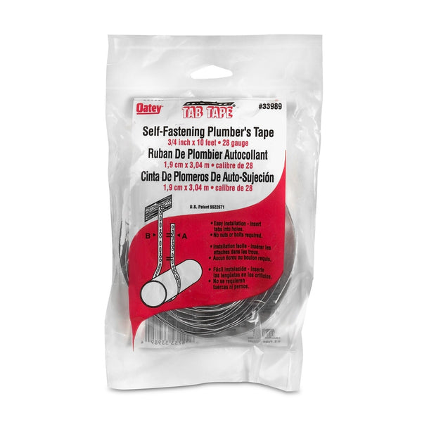 HB-33989-(#F1) Oatey® 3/4 in. x 10 ft. Galvanized Interlocking Metal Hanger Strap ? 28 Ga. ? Bagged