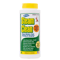 HB-35-213 Comstar® 8 oz. Steam Clean, Stops Boilers from Priming &amp; Surging. Color-coded boiler water treatment for preventing priming, foaming, and surging.