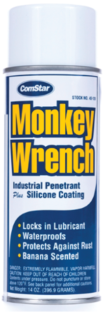 45-120 - Comstar® 14oz. Monkey Wrench Industrial Penetrant Plus Silicone Lubricant.