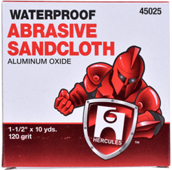 HB-45025-(#i4) Hercules® 1.5 in. x 10 yds. Hercules® Grit Roll? Waterproof Abrasive Sandcloth Dispenser Box