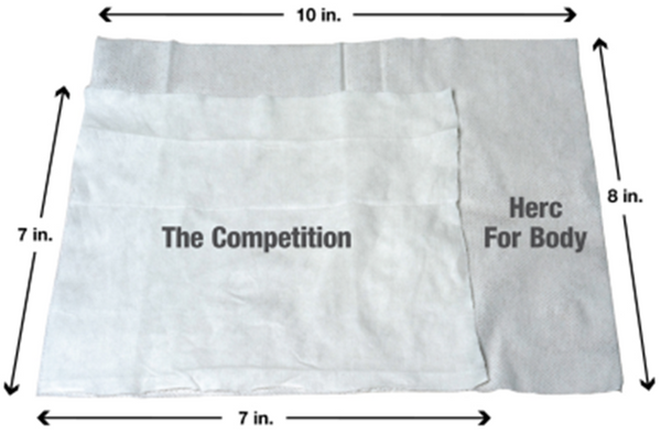 HB-55338C Hercules® 30-Pack For Body™ Jobsite Body Wipes. 8" x 10" Cloths