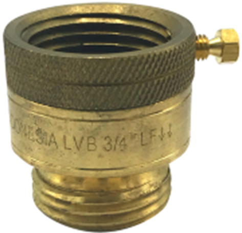 HB-6480-(#F1) 3/4" BRASS VACUUM BREAKER HOSE CONNECTOR &amp; BRASS PLATED NUT (VB3400)