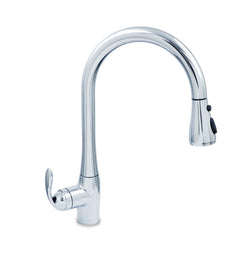 HB-BHN-K50C-(#i1) Hanford Single Handle Pull Down Kitchen Faucet, Chrome Finish, 2 Function Pull Down Sprayer, Ceramic Cartridge