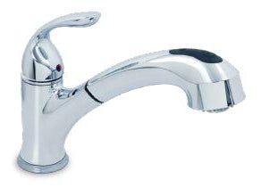 HB-BHN-K53C-(#i1) Hanford Single Handle Pull Out Kitchen Faucet, Chrome Finish, 2 Function Pull-Out Sprayer, Ceramic Cartridge
