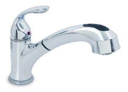 HB-BHN-K53C-(#i1) Hanford Single Handle Pull Out Kitchen Faucet, Chrome Finish, 2 Function Pull-Out Sprayer, Ceramic Cartridge