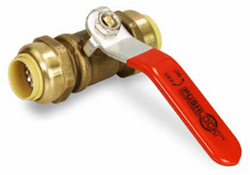 HB-CC10085-(#G2) 1/2" Push-Fit Ball Valve, Push x Push, 1/4 Turn On/Off, 200PSI WOG (UPBV12) (LF912R)