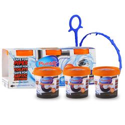 HB-CW24702 PlumbRx™ Drain Opening Cups. Each pack includes 3 pre-measured single-use powder cups. Includes a FREE Hair Grabbing Drain Tool Snake. Great for sinks, tubs, and toilet clogs.
