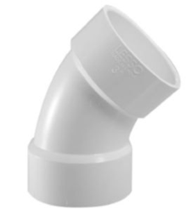 HB-D321020-2" DWV PVC 45° Elbow (73620)(VDFL0200)