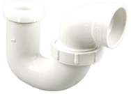 HB-D7602503-1-1/2" DWV PVC L.A. Pattern P-Trap ,w/ Union &amp; 1-1/2 &amp; 1-1/4 SLIP Washers ,w/ Plastic Nut (SLIP×H) (LP711-015)