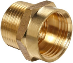 HB-G34-3434-(#F1) 3/4" MH x 3/4" FIP Male Garden Hose x Female (FIP) Adapter *Non-Potable Use ONLY*