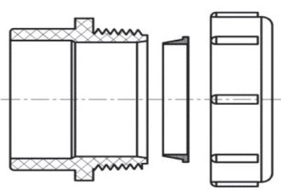 HB-LP103X-015-(#F1) 1-1/2" Trap Adapter - Male w/ Plastic Nut & Washer (S × SLIP) (P10879)