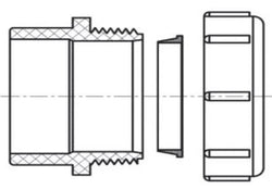 HB-LP103X-015-(#F1) 1-1/2" Trap Adapter - Male w/ Plastic Nut & Washer (S × SLIP) (P10879)