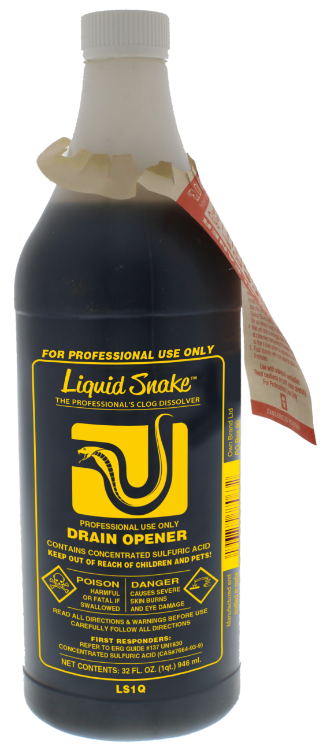 HB-LS1Q-1 Qt. Liquid Snake Sulfuric Acid Drain Opener for Professionals ONLY (El Diablo) (HS1Q) *DO NOT OPEN CASES* *NO SE ABREN ESTAS CAJAS*
