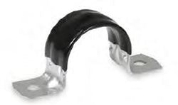 HB-PPS-P2-2" Plastic Coated Galvanized 2-Hole Pipe Strap, 18 Gauge