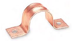 HB-PPS-SC14-1/4" Solid Copper 2-Hole Pipe Strap, 24 Gauge