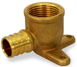 HB-PXDL0034-NL-(#G5) 3/4" PEX x 3/4" Female NPT Brass Drop Ear Elbow (Lead-Free)
