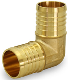 HB-PXLN0012-NL-(#G5) 1/2" x 1/2" PEX Brass Elbow (Lead-Free)