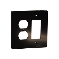 2GANG 1DECORA OVERSIZE BLACK METAL WALLPLATE