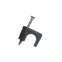 Coax Staple, 1/4", Black; 50/Clam, 10Clams/Master