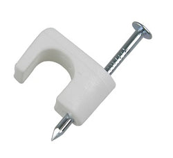 COAXILE CABLE STAPLES 1/4" WHITE PK50