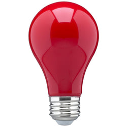 COLORED A19 LED SATCO BULB 8W=60W CERAMIC RED