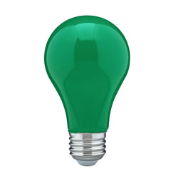 COLORED A19 LED SATCO BULB 8W=60W CERAMIC GREEN