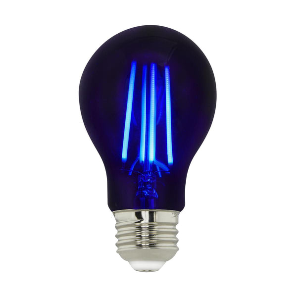 COLORED A19 LED SATCO BULB 8W=60W BLACK LIGHT