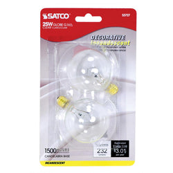G16 25W 1/2 PK2 CAND CLEAR CARDED MULTIPACK