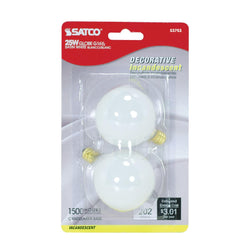 G16 B.O 5.16 25W -1/2 PK2 CAND SAT WHT CARDED MULTIPACK