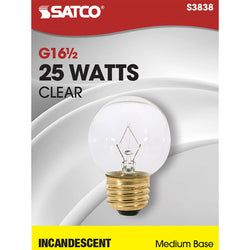 G16 1/2 MED CLEAR 25WATT