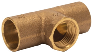 HB-5490020-(#G3) 3/4" x 3/4" x 1/2" C x C x Female Cast Brass Reducing Tee (CCFT3412)