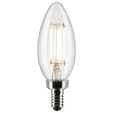 S21821-LED CHANDELIER CARDED A15 4/CD TORP CAND BASE CLEAR =40W