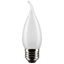 S21888-LED CHAND CARD MED BASE TT 2PK 5.5W=60W FLAME TIP 50K FROSTED