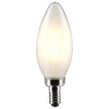 S21825-2LED CHANDELIER CARDED A15  4/CD TORP CAND BASE FROST =40W