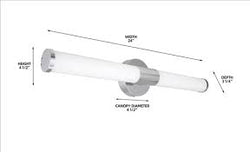 HYA-VL02-24IN25W-CCT-NK-LED VANITY LIGHT (ROUND CYLINDER TYPE) 24" 25W CCT