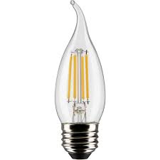 S21885-LED CHAND CARD MED BASE TT 2/P 4W=40W FLAME TIP 50K CLEAR