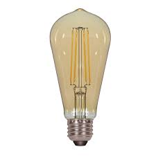 S8612-LED SATCO VINTAGE 4.5W = 40W ST19 TRANSPARENT AMBER MED BASE 2000K 350 LUMENS 120 VOLT (CARDED)