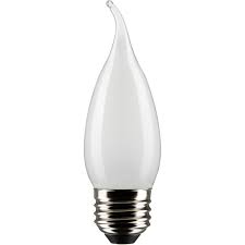S21886-LED CHAND CARD MED BASE TT 2PK 4W=40W FLAME TIP 50K FROSTED